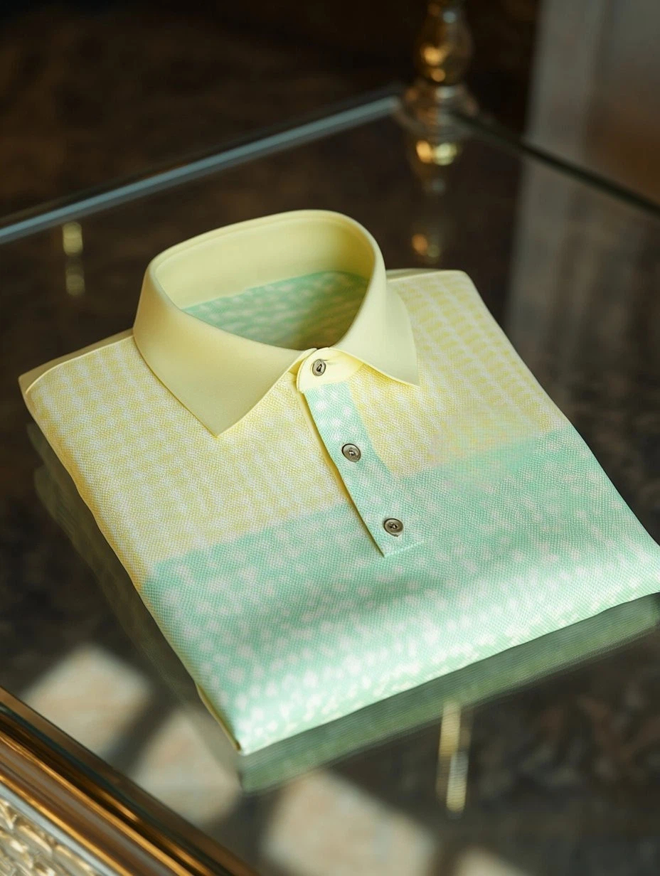 Men's Business Casual Fish Embroidered Button Short Sleeve Polo Shirt