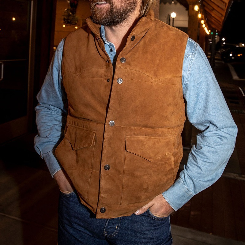 Men's solid color casual retro vest