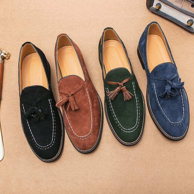 Retro Business Casual Suede Tassel Shoes