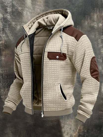 Men's Vintage Suede and Leather Multi-Pocket Outdoor Jacket