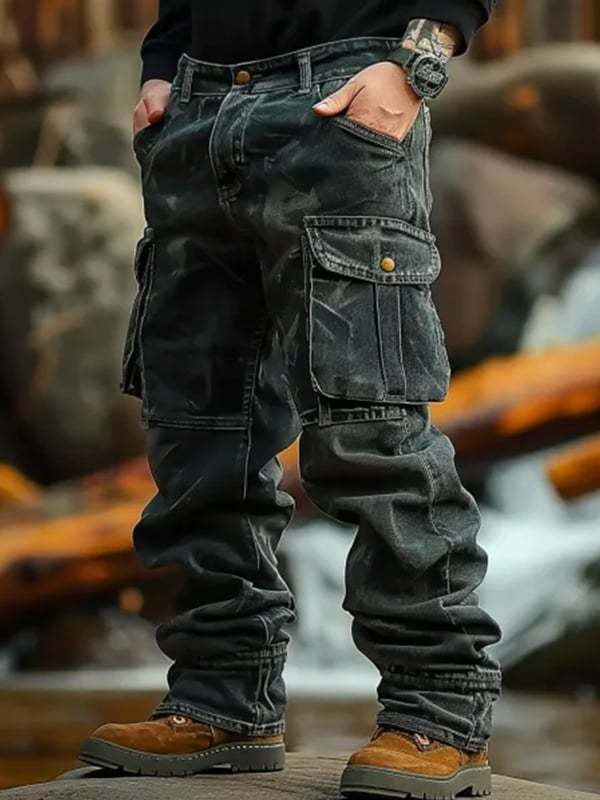 Men's Vintage Multi-Pocket Outdoor Overalls