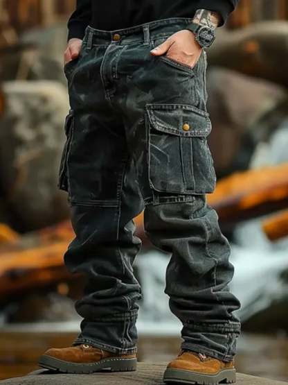 Men's Vintage Multi-Pocket Outdoor Overalls