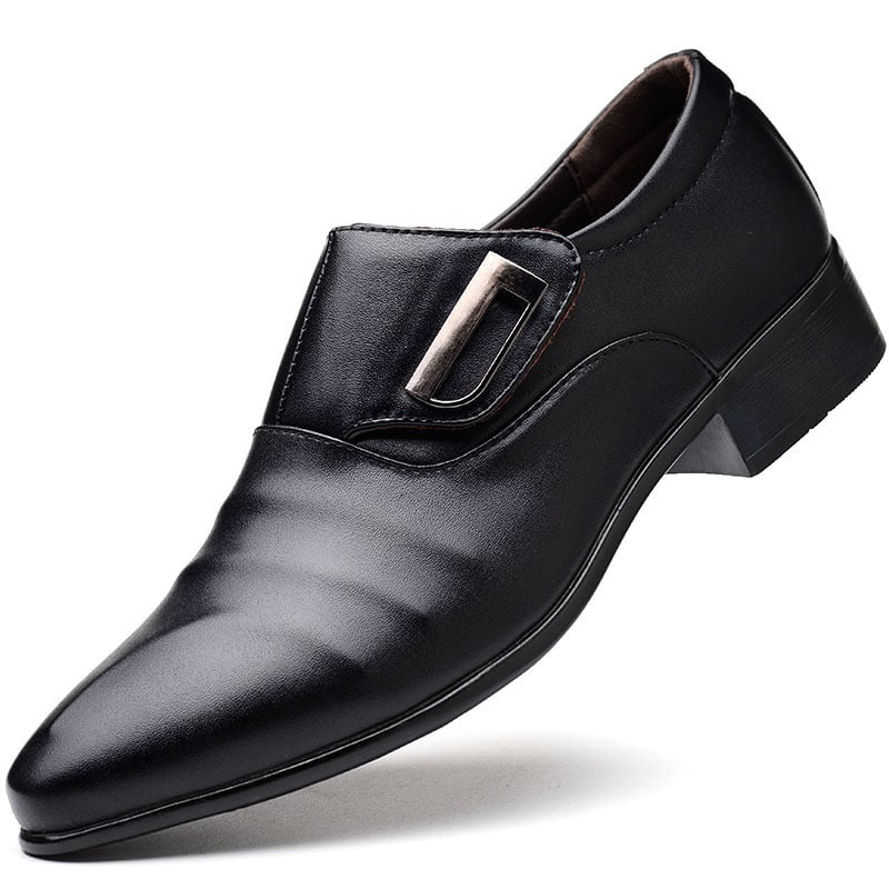 Men's Business Formal Casual Pointed Toe Loafers Faux Leather Shoes