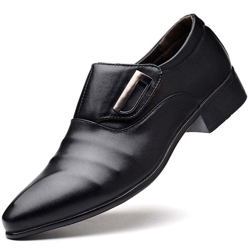 Men's Business Formal Casual Pointed Toe Loafers Faux Leather Shoes