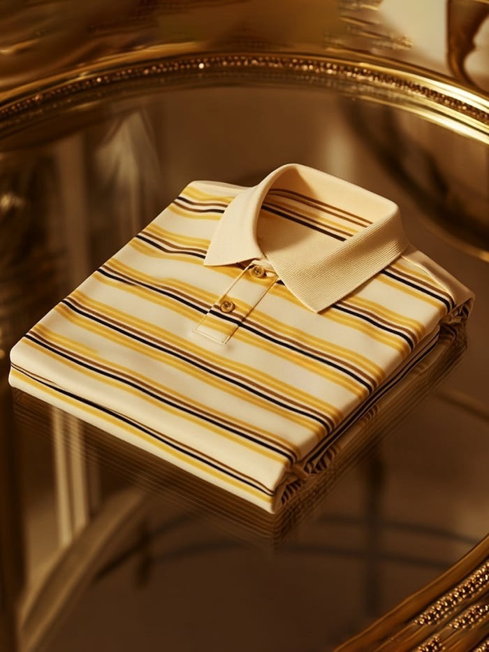 Men's Business Casual Logo Button Short Sleeve Polo Shirt