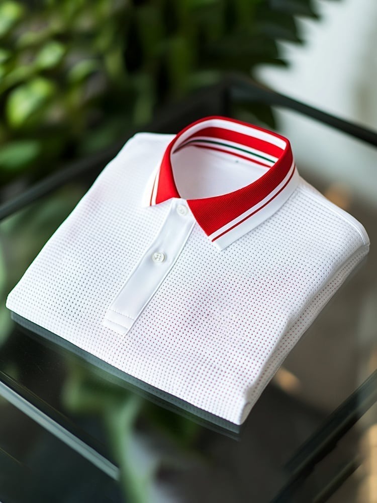 Men's Classic Business Logo Button Short Sleeve Polo Shirt