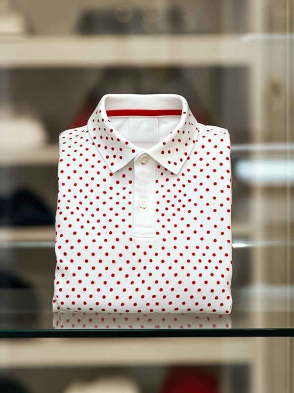 Men's Classic Business Logo Button Short Sleeve Polo Shirt