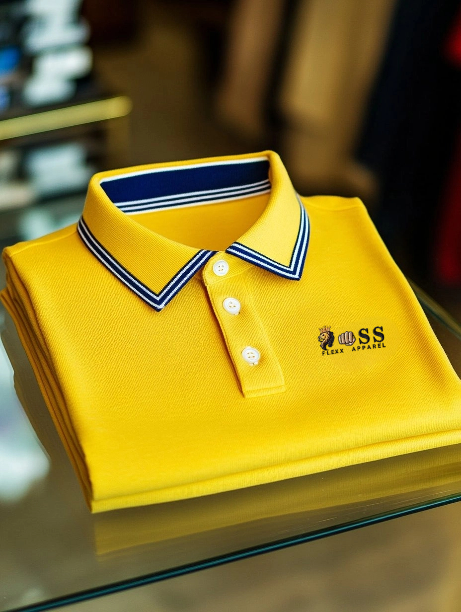 Men's Business Casual Fish Embroidered Button Short Sleeve Polo Shirt
