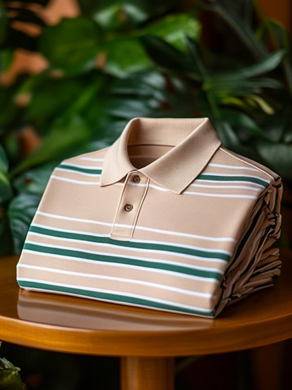 Men's Classic Business Logo Button Short Sleeve Polo Shirt