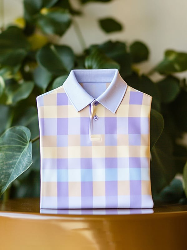 Men's Classic Business Logo Button Short Sleeve Polo Shirt