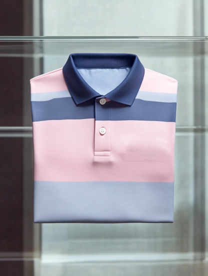 Men's Business Casual Fish Embroidered Button Short Sleeve Polo Shirt