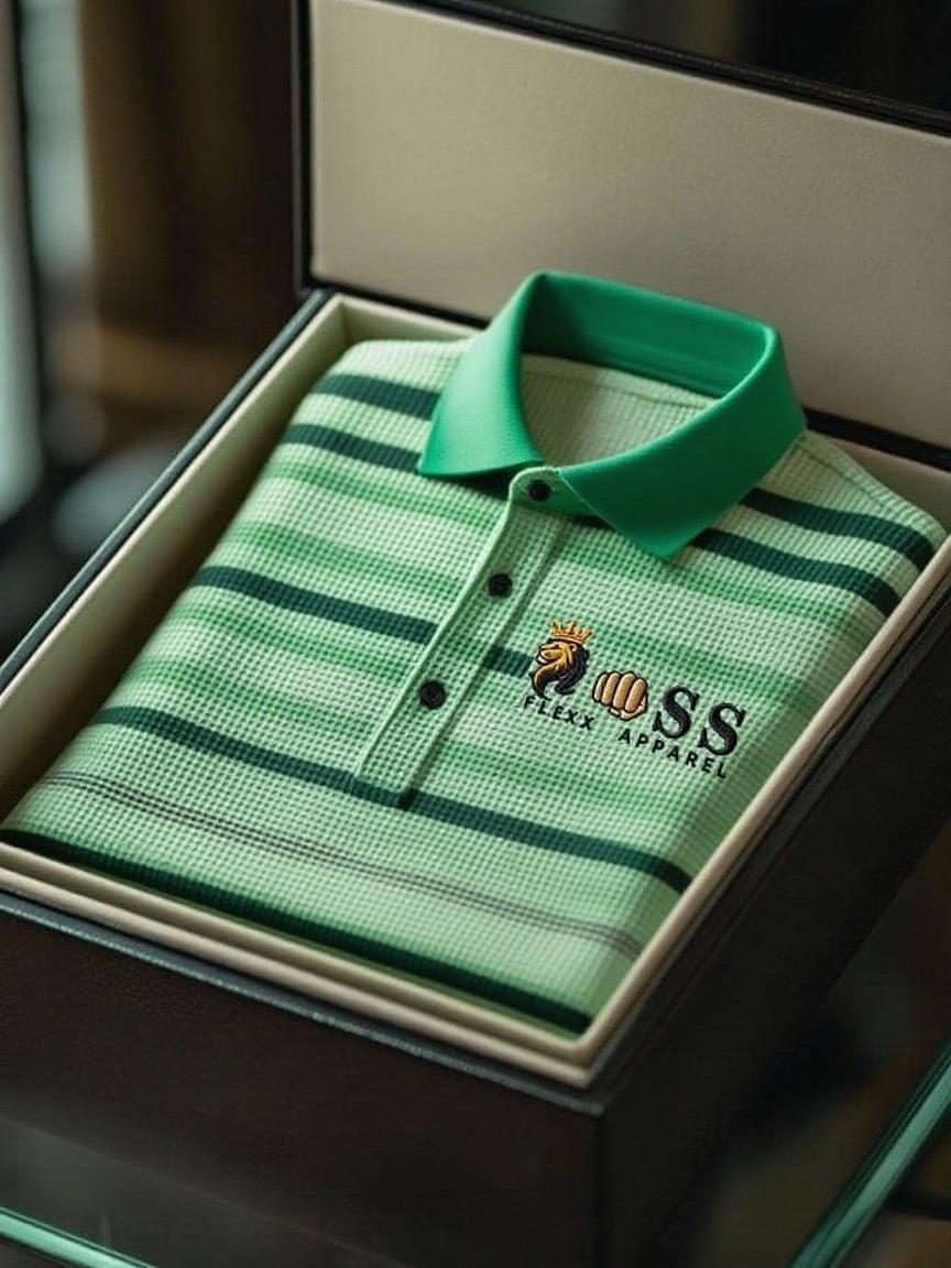 Men's Fashion Business Style Letter Printed Waffle Casual Short Sleeve POLO Shirt
