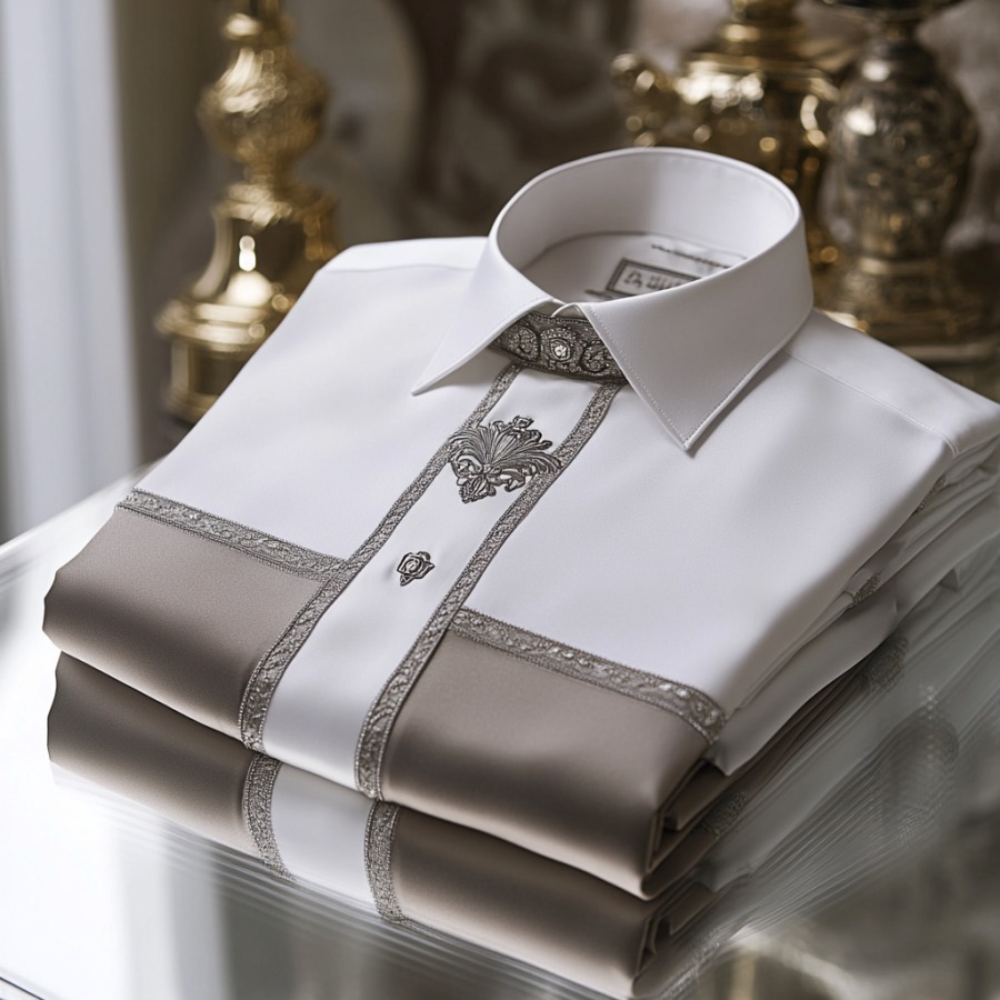 Men's Luxe Satin Long Sleeve Shirt