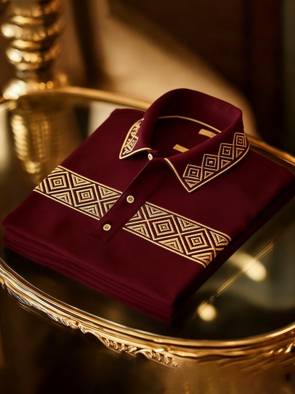 Men's Classic Business Button Short Sleeve Polo Shirt