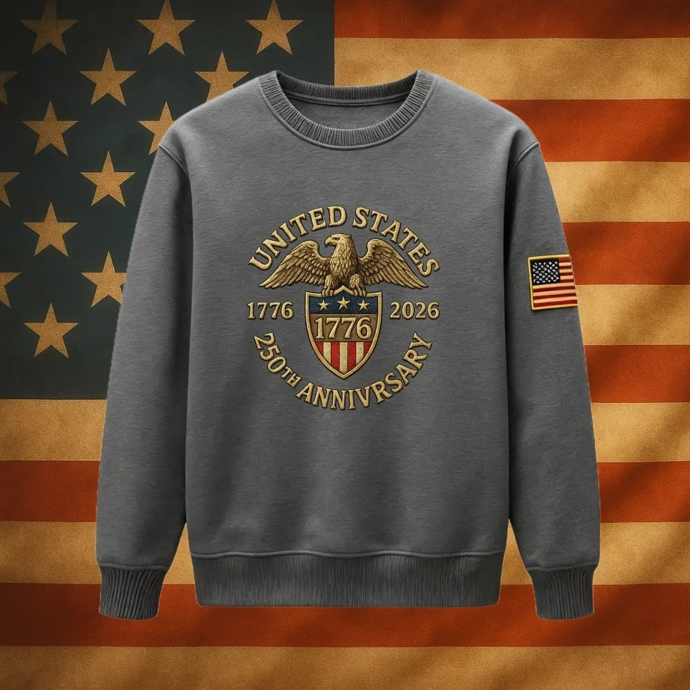 Men's Casual American 250th Anniversary Print Sweatshirt