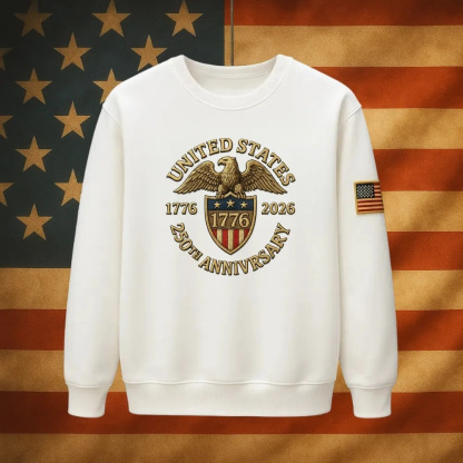 Men's Casual American 250th Anniversary Print Sweatshirt