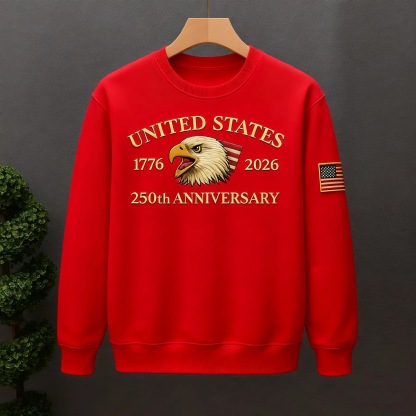 Men's Casual American 250th Anniversary Print Sweatshirt