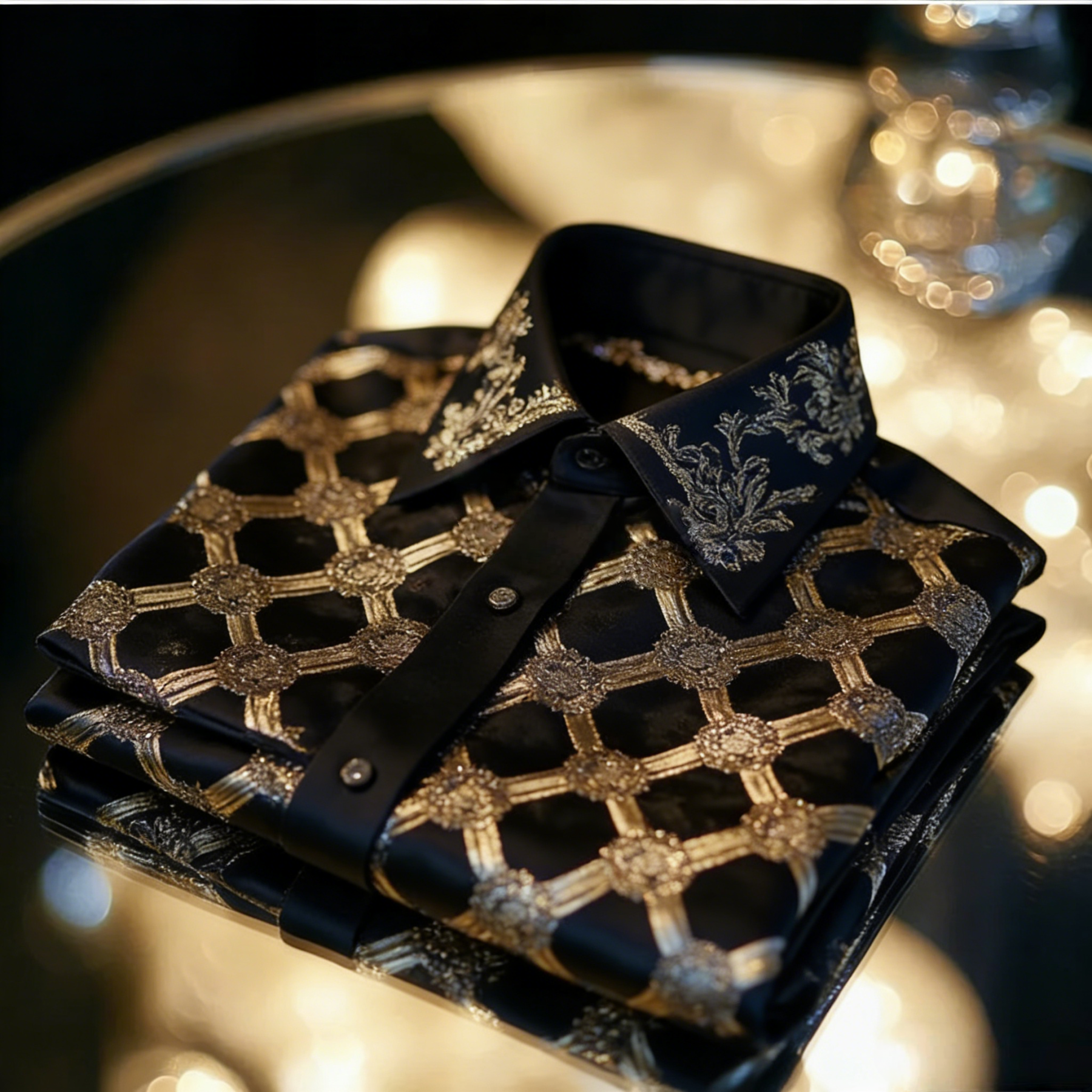 Luxurious and high-end Men's stand collar shirt floral patterns