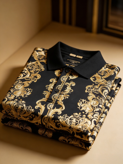 Men's Business Casual Button Short Sleeve Polo Shirt