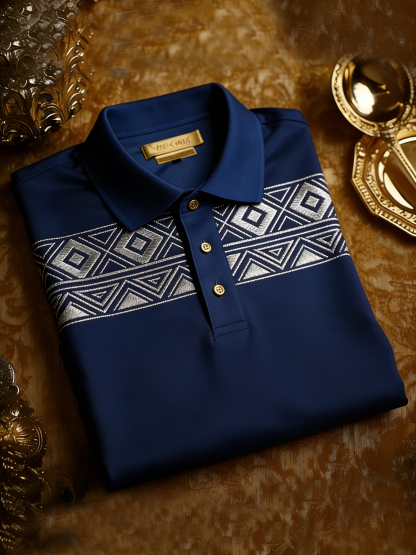 Men's Business Casual Button Short Sleeve Polo Shirt