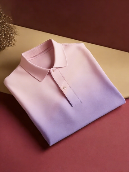 Men's Business Casual Button Short Sleeve Polo Shirt