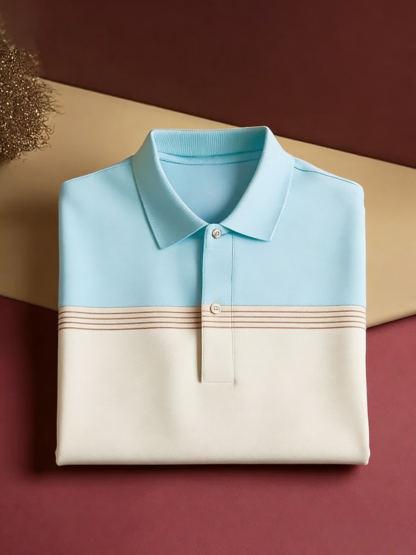 Men's Business Casual Button Short Sleeve Polo Shirt