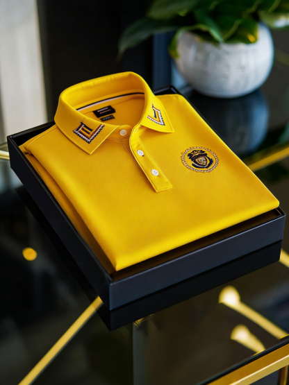 Men's Business Casual Button Short Sleeve Polo Shirt