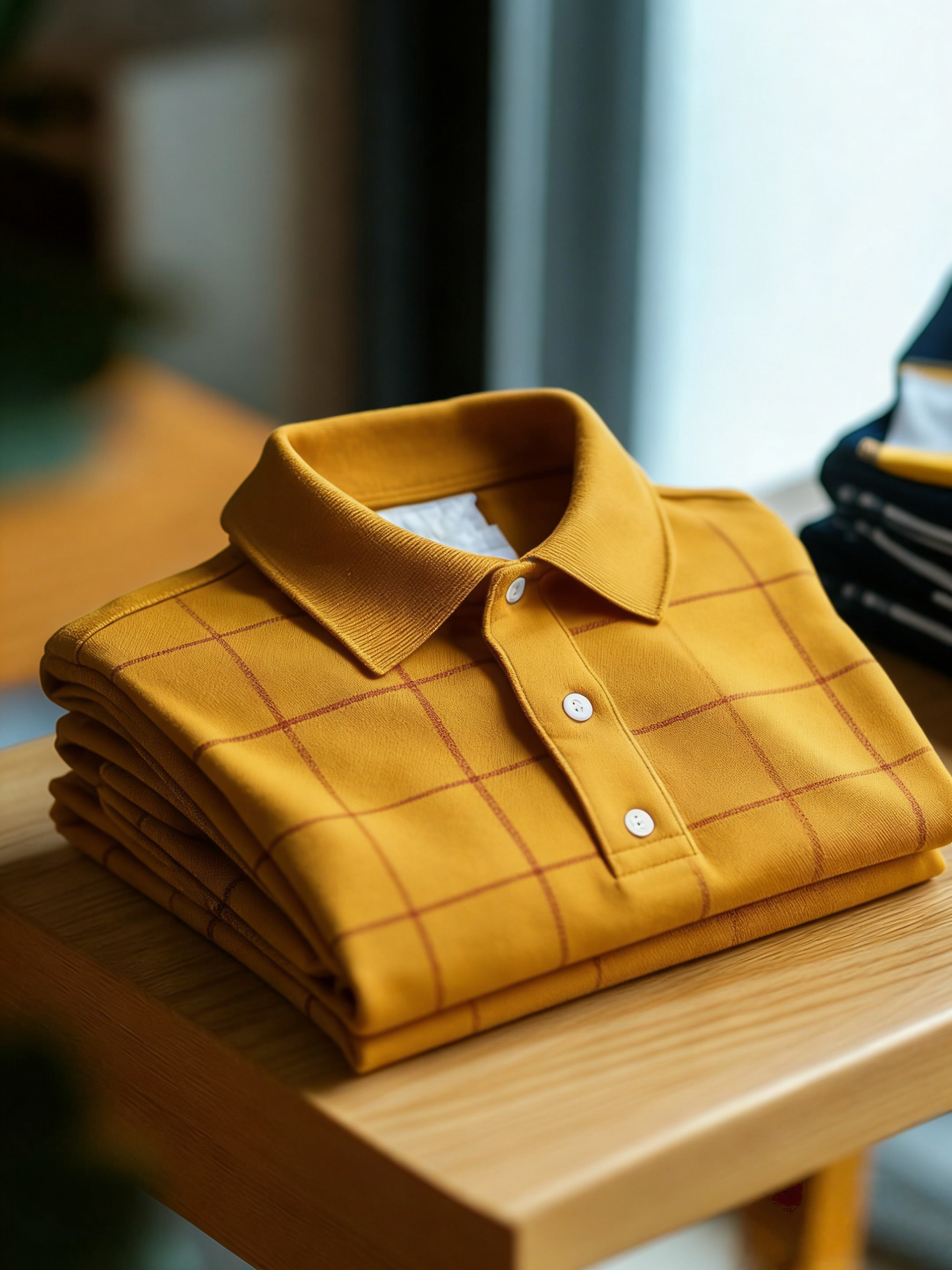 Men's Business Casual Button Short Sleeve Polo Shirt