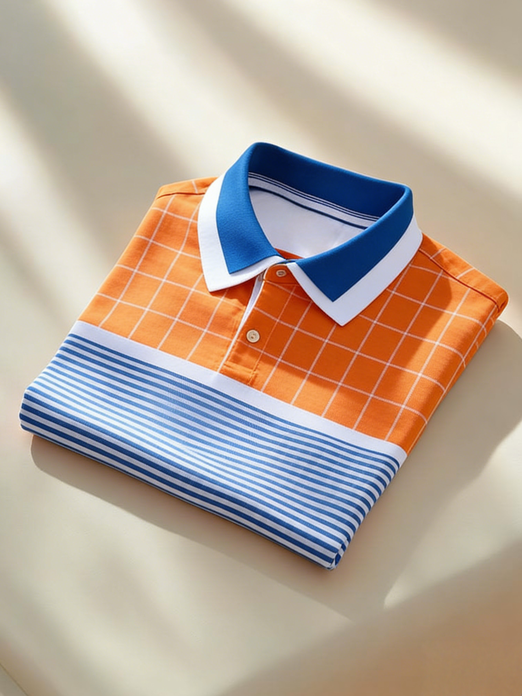 Men's Business Casual Button Short Sleeve Polo Shirt