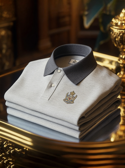 Men's Business Casual Button Short Sleeve Polo Shirt