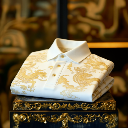 Men's Business Casual Button Short Sleeve Polo Shirt