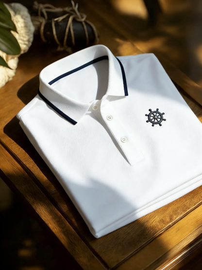 Men's Business Casual Button Short Sleeve Polo Shirt