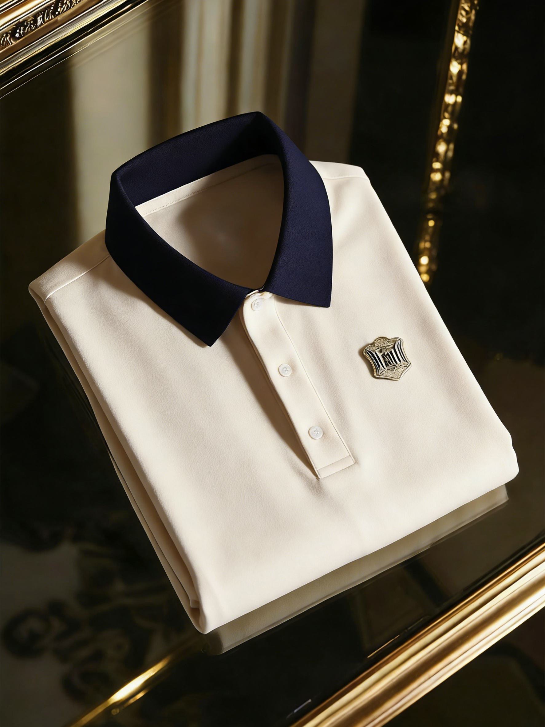 Men's Business Casual Button Short Sleeve Polo Shirt