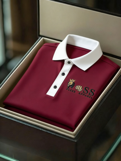 Men's Business Casual Button Short Sleeve Polo Shirt