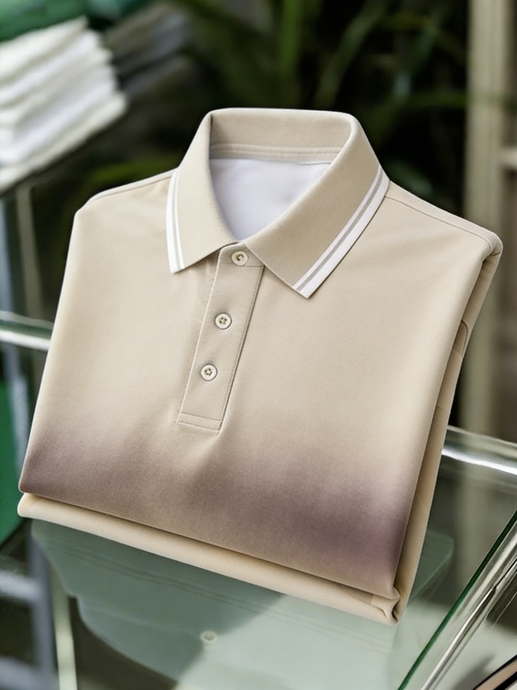 Men's Business Casual Button Short Sleeve Polo Shirt