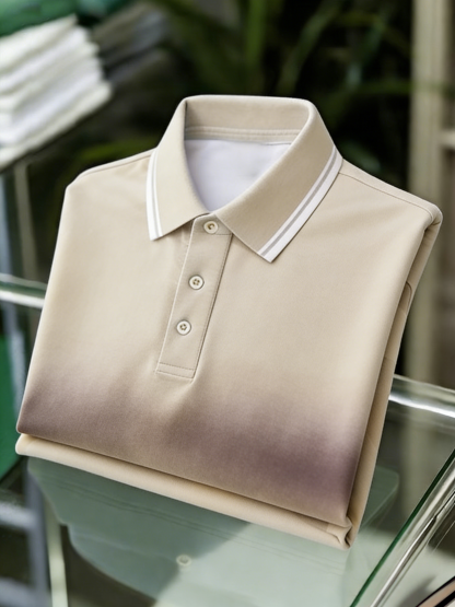 Men's Business Casual Button Short Sleeve Polo Shirt