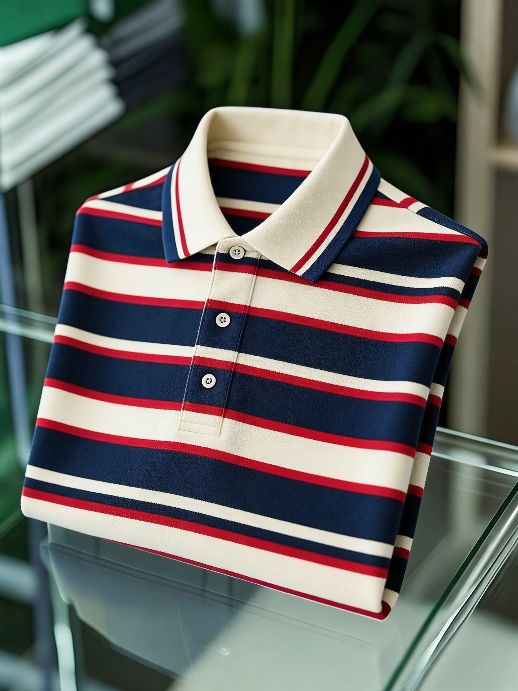 Men's Business Casual Button Short Sleeve Polo Shirt