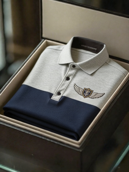 Men's Business Casual Button Short Sleeve Polo Shirt