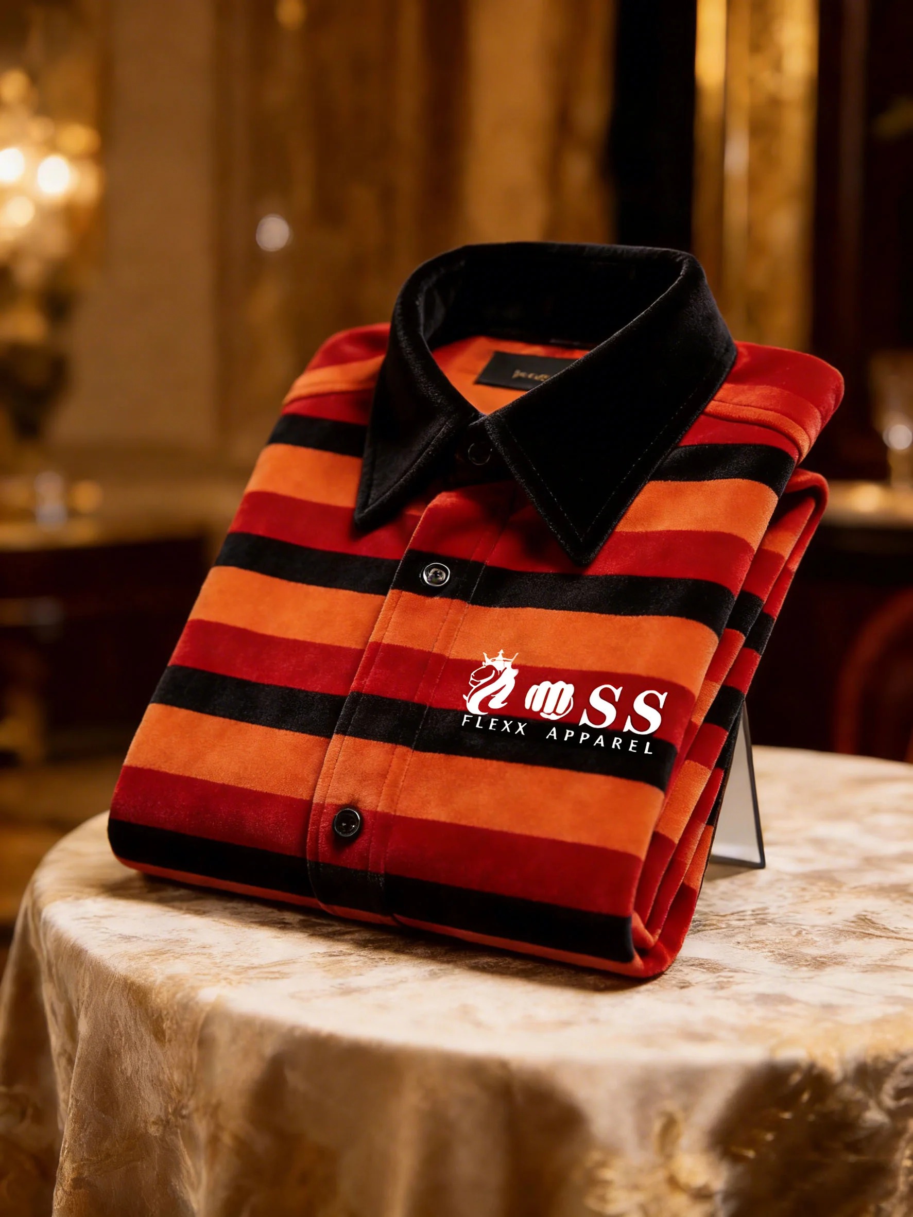 Men's Velvet Logo Casual Long Sleeve Shirt