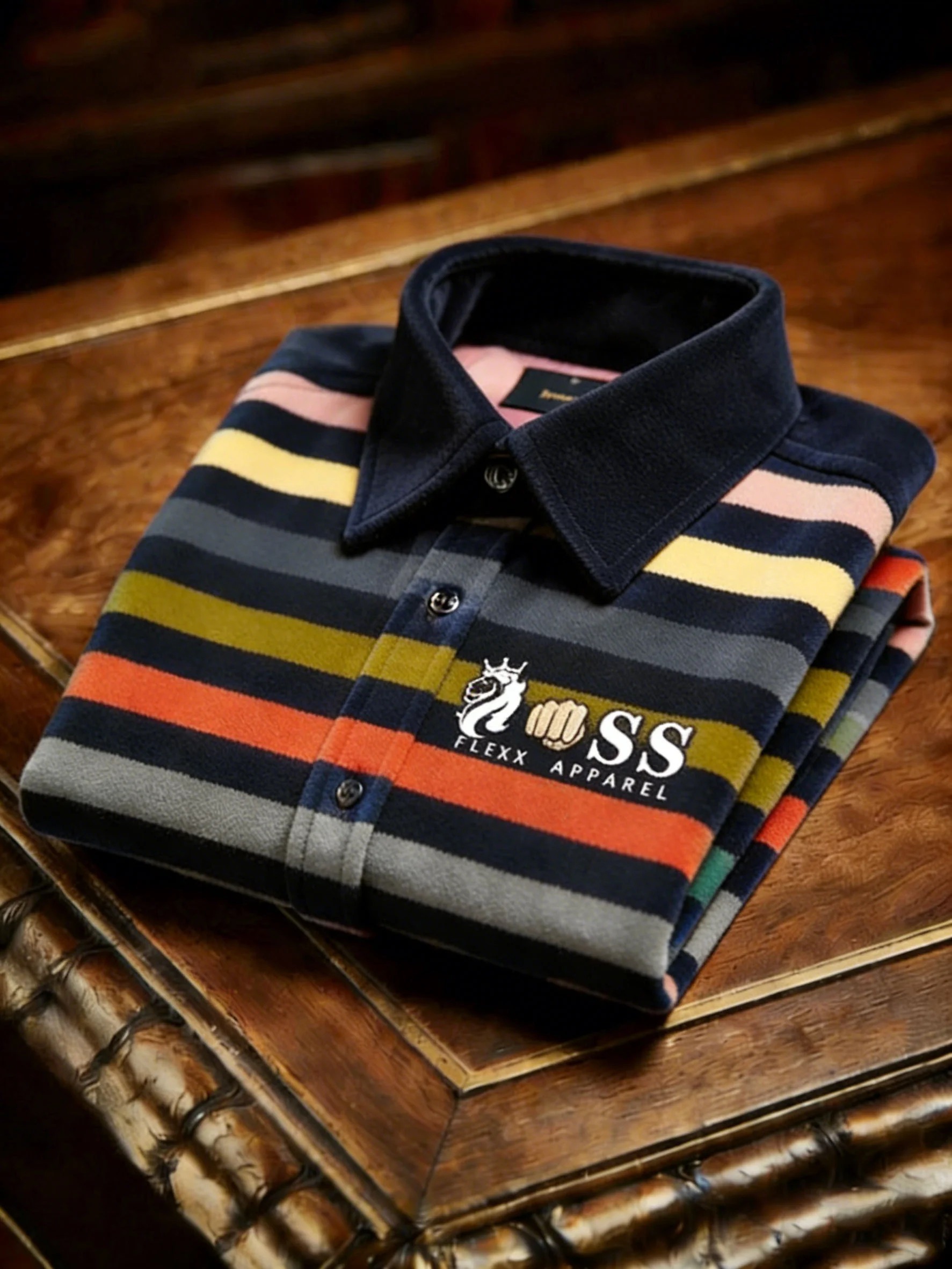 Men's Velvet Logo Casual Long Sleeve Shirt