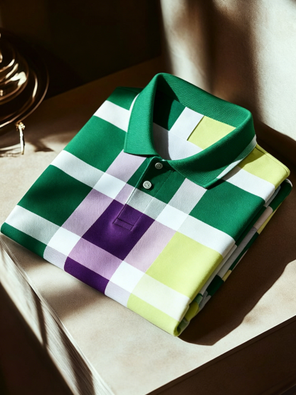 Men's Business Button-Down Short Sleeve Polo Shirt