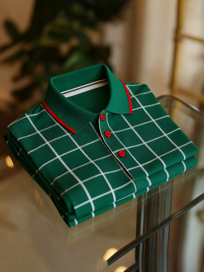 Men's Business Button-Down Short Sleeve Polo Shirt