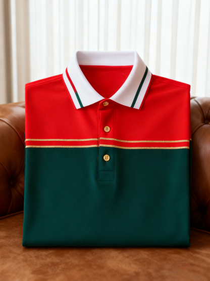 Men's Business Button-Down Short Sleeve Polo Shirt