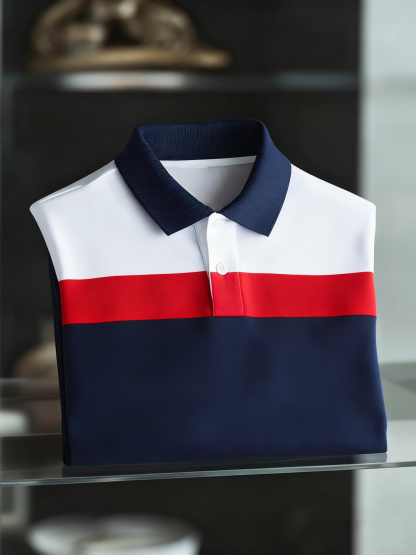 Men's Business Button-Down Short Sleeve Polo Shirt