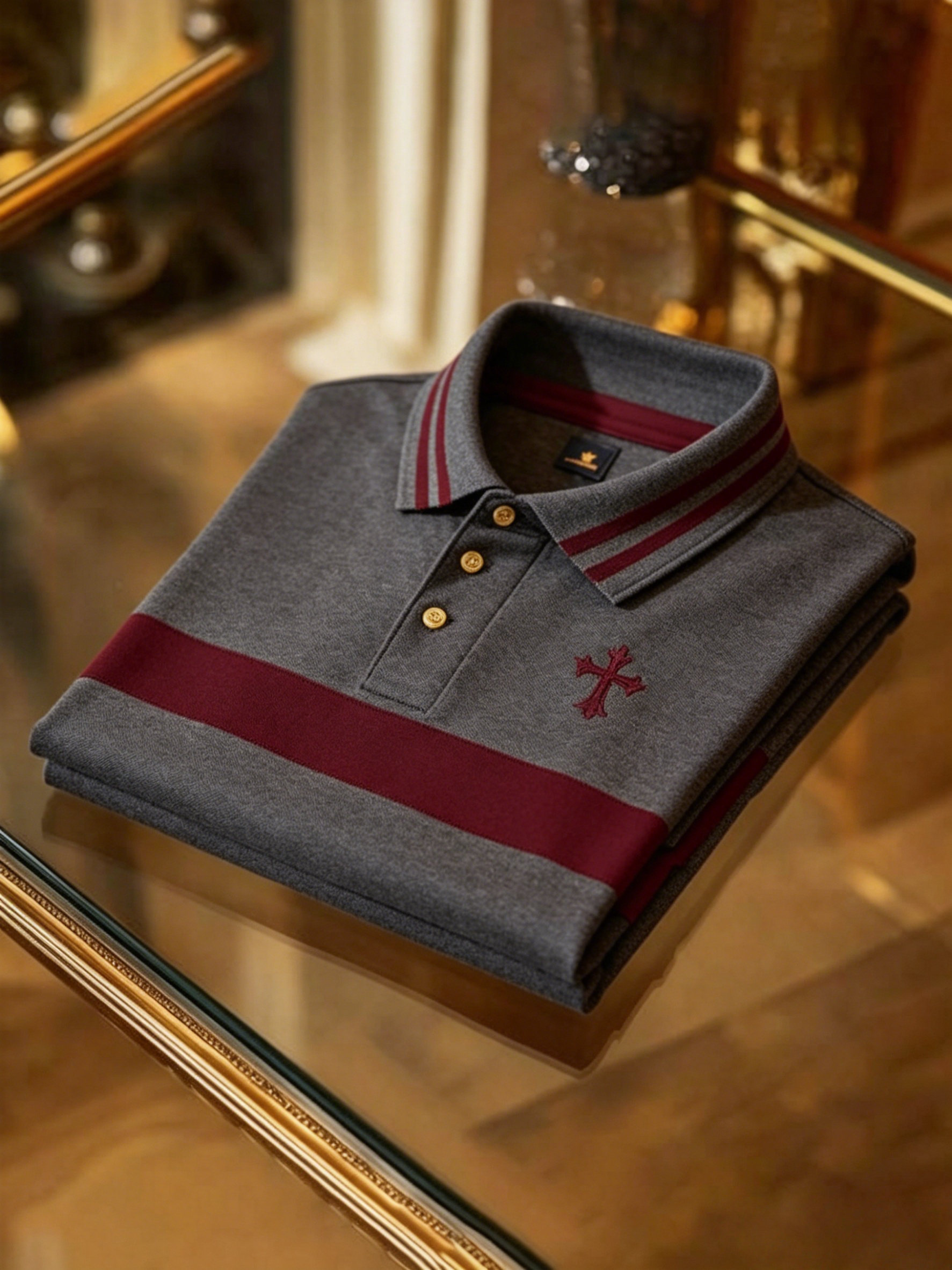 Men's Business Button-Down Short Sleeve Polo Shirt