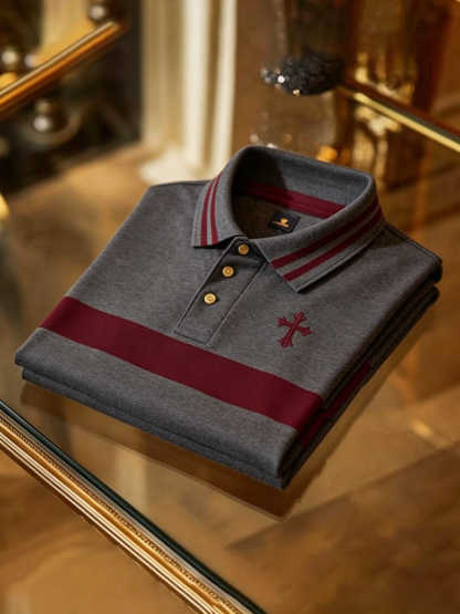 Men's Business Button-Down Short Sleeve Polo Shirt