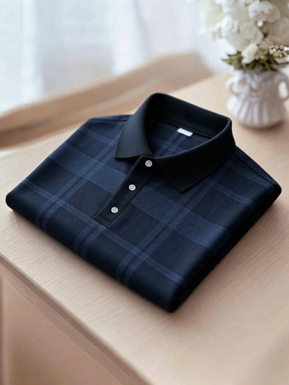 Men's Business Button-Down Short Sleeve Polo Shirt