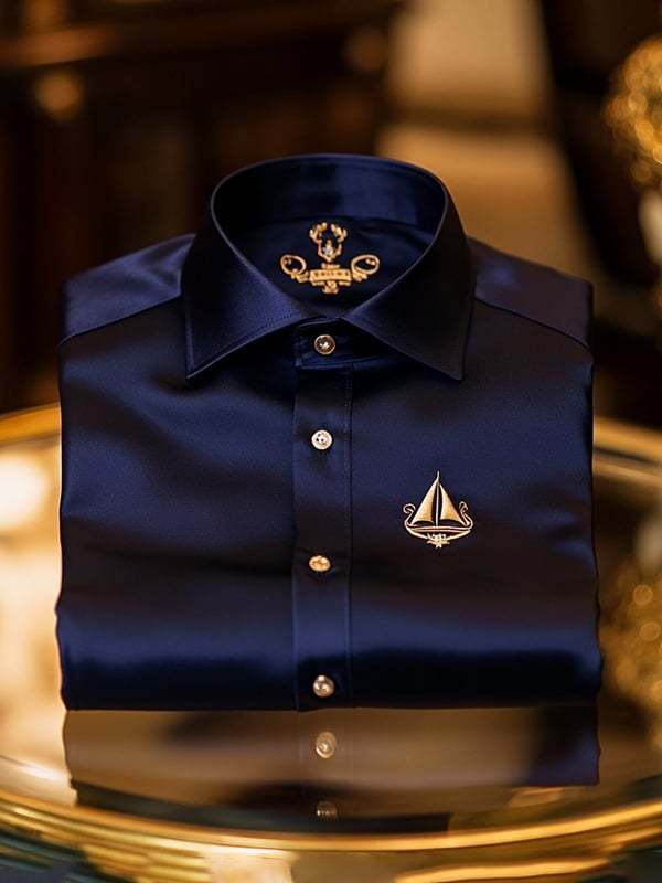 Men's Silk Luxury Business Long Sleeve Shirt