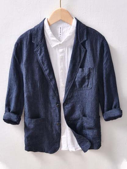 Men's Business Casual Cotton And Linen Suit Jacket