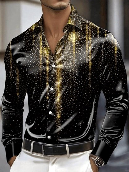 Men's Satin Luxe Long Sleeve Button Down Shirt